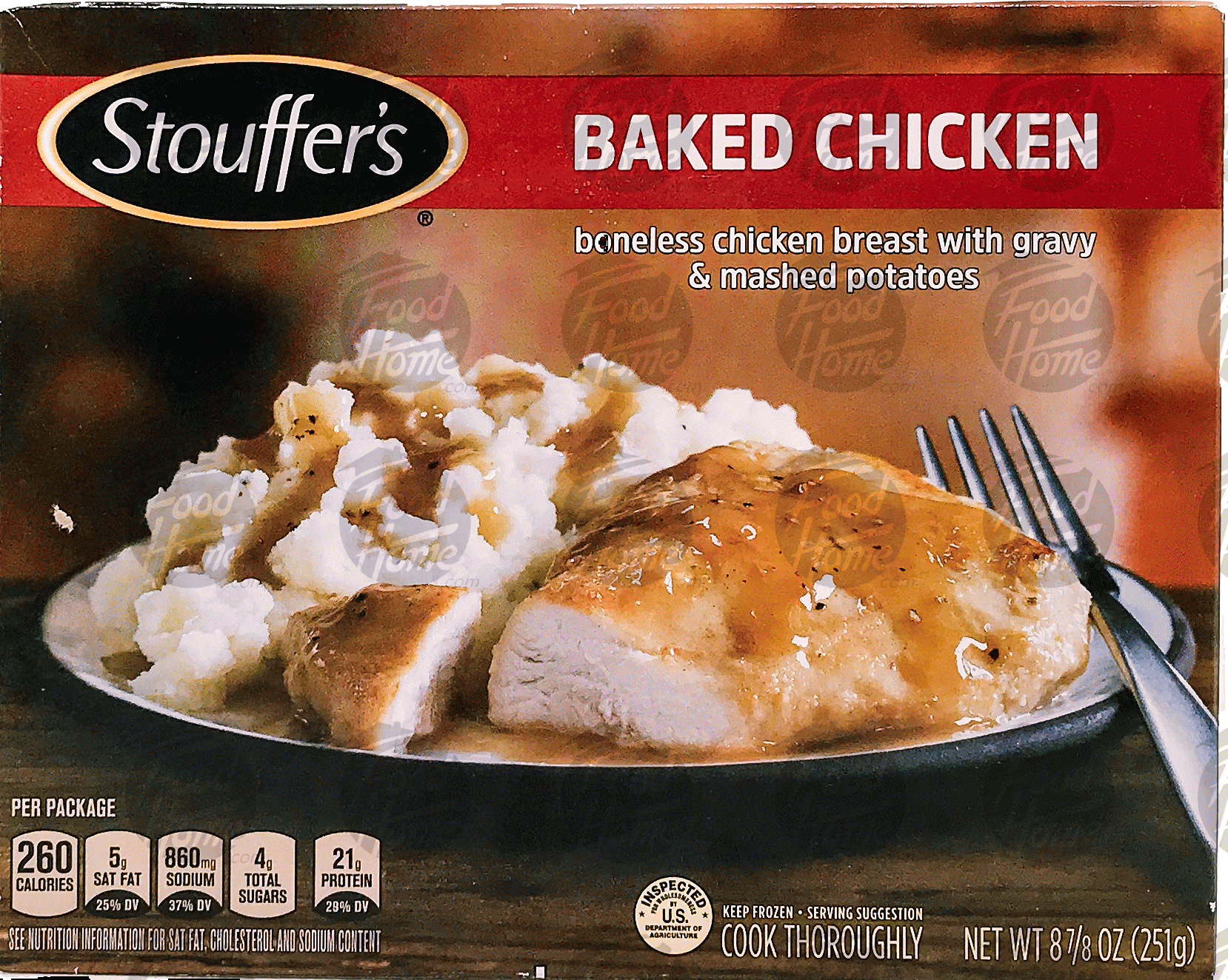 Stouffer's Classics baked chicken breast; boneless chicken breast with gravy & mashed potatoes Full-Size Picture